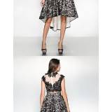 Australia-Formal-Evening-Dress-Black-A-line-Jewel-Asymmetrical-Lace